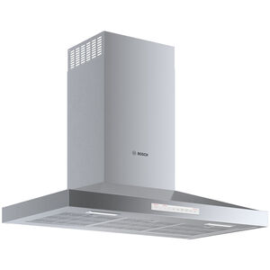 Bosch 500 Series 36 in. Smart Convertible Chimney Style Range Hood with 600 CFM, 4 Fan Speeds & 2 LED Lights - Stainless Steel, , hires