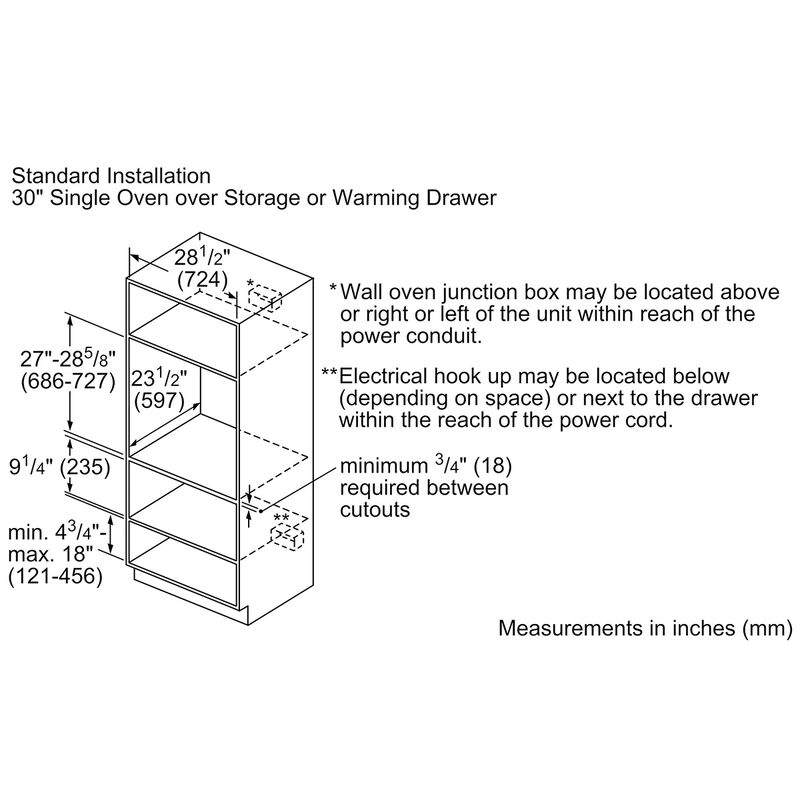 Bosch Benchmark Series 30 in. 4.6 cu. ft. Electric Single Wall Oven with True European Convection - Stainless Steel, , hires