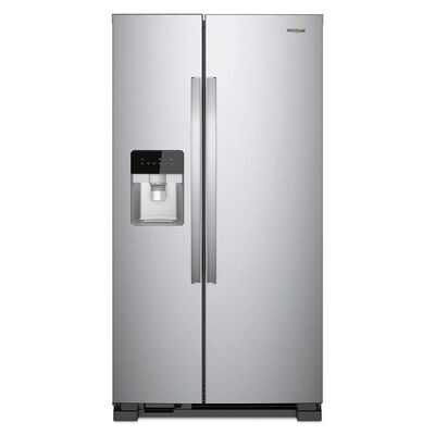 Whirlpool 33 in. 21.4 cu. ft. Side-by-Side Refrigerator with Ice & Water Dispenser - Stainless Steel | WRS311SDHM