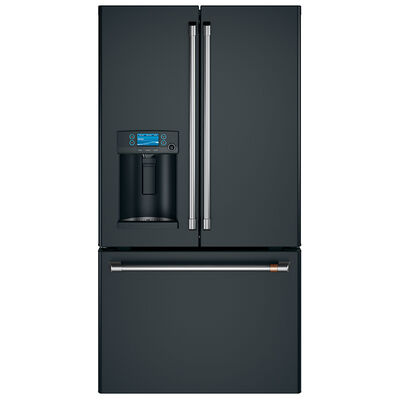 Cafe 36 in. 22.1 cu. ft. Smart Counter Depth French Door Refrigerator with External Ice & Water Dispenser - Matte Black | CYE22TP3MD1