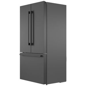 Bosch 800 Series 36 in. 20.8 cu. ft. Smart Counter Depth French Door Refrigerator with Internal Water Dispenser - Black Stainless, Black Stainless, hires
