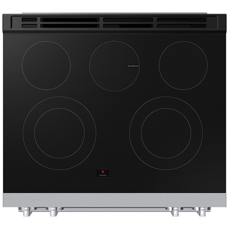 Samsung Bespoke 30 in. 6.3 cu. ft. Smart Air-Fry Standard Convection Slide-In Electric Range with Radiant Burners - Stainless Steel, , hires