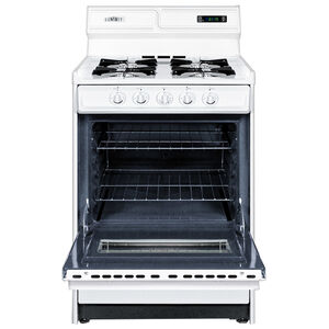 Summit 24 in. 2.9 cu. ft. Oven Freestanding Natural Gas Range with 4 Open Burners - White, , hires