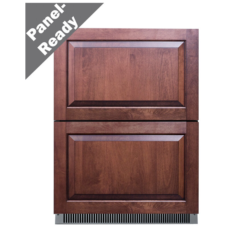Summit 24 in. 3.5 cu. ft. Built-In Outdoor Frost Free Double Freezer Drawers - Custom Panel Ready, , hires