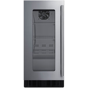 Summit 15 in. Built-In/Freestanding 1.8 cu. ft. Compact Left-Hinged Beverage Center with Adjustable Shelves & Digital Control - Stainless Steel, , hires