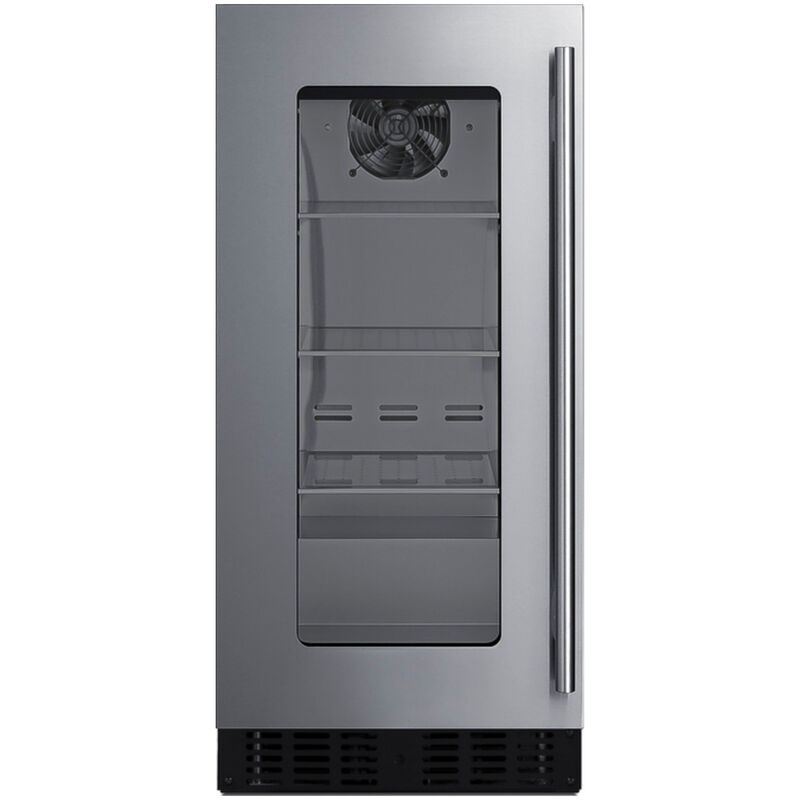 Summit 15 in. Built-In/Freestanding 1.8 cu. ft. Compact Left-Hinged Beverage Center with Adjustable Shelves & Digital Control - Stainless Steel, , hires