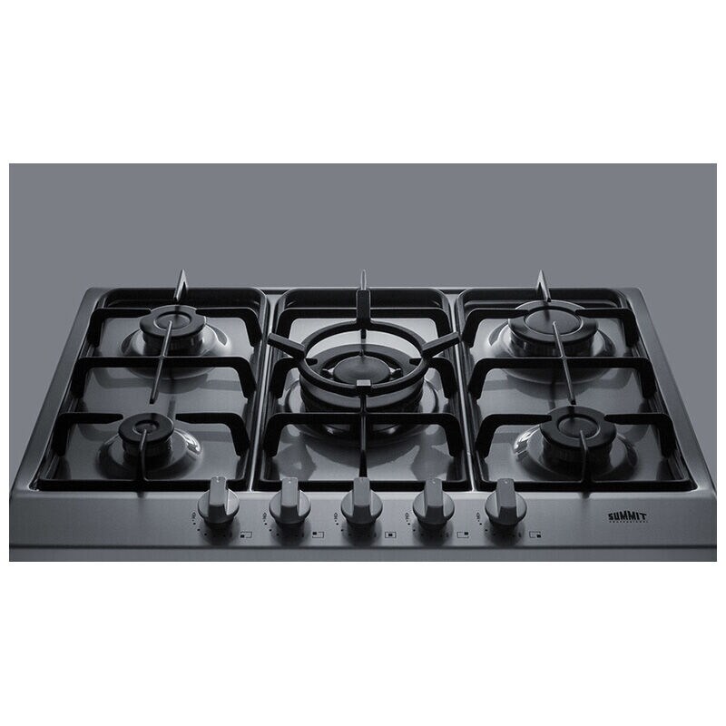 Summit 30 in. 5-Burner Natural Gas Cooktop - Stainless Steel, , hires