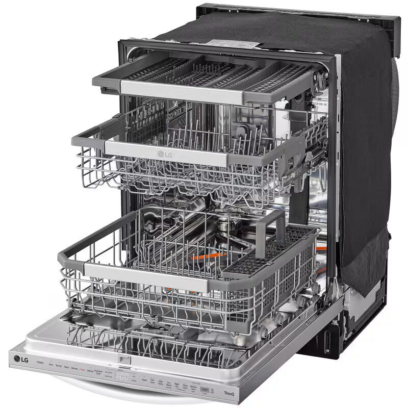 LG 24 in. Top Control Smart Dishwasher with 42 dBa Sound Level & 3rd-Rack - PrintProof Stainless Steel, PrintProof Stainless Steel, hires