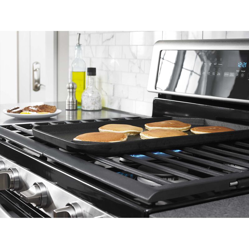 Whirlpool 30 in. 6 cu. ft. True European Convection Double Oven Gas Range with 5 Sealed Burners - Stainless Steel, Stainless Steel, hires