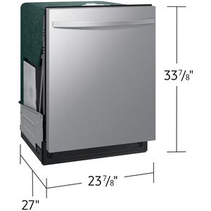 Samsung 24 in. Top Control Flush-Mount Dishwasher with 48 dBA Sound Level, 3rd-Rack & AutoRelease Door Drying - Fingerprint Resistant Stainless Steel, , hires