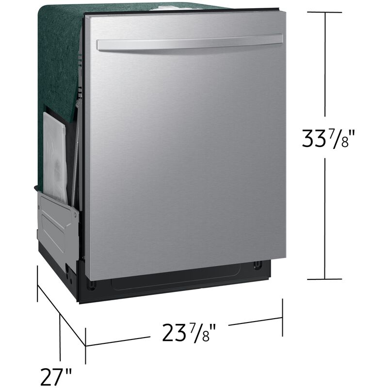 Samsung 24 in. Top Control Flush-Mount Dishwasher with 48 dBA Sound Level, 3rd-Rack & AutoRelease Door Drying - Fingerprint Resistant Stainless Steel, , hires