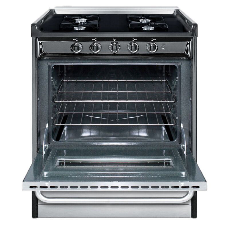 Summit 30 in. 3.6 cu. ft. Oven Freestanding Gas Range with 4 Open Burners - Stainless Steel, , hires