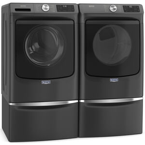Maytag 27 in. 7.3 cu. ft. Front Loading Gas Dryer with 12 Dryer Programs, 9 Dry Options, Sanitize Cycle, Wrinkle Care & Sensor Dry - Volcano Black, , hires
