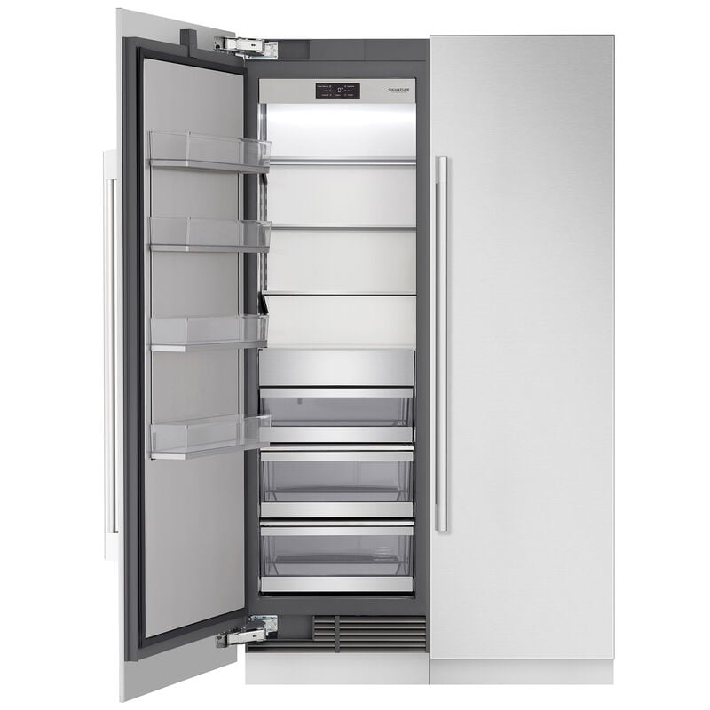 Signature Kitchen Suite 24 in. 13.9 cu. ft. Built-in Smart Triple-Drawers Upright Freezer with Ice-Maker & Adjustable Shelves - Custom Panel Ready, , hires