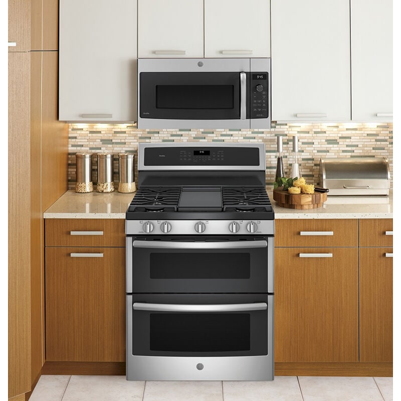 GE Profile 30" 1.7 Cu. Ft. Over-the-Range Microwave with 10 Power Levels, 300 CFM & Sensor Cooking Controls - Stainless Steel, , hires