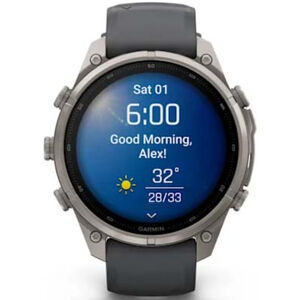 Garmin fenix 9 Pro 47 mm, AMOLED Smart Watch - Titanium with Graphite/Black Silicone Band, , hires