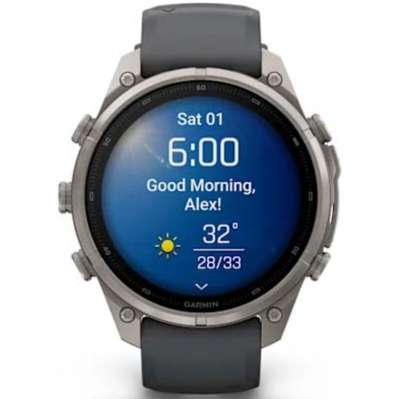 Garmin fenix 9 Pro 47 mm, AMOLED Smart Watch - Titanium with Graphite/Black Silicone Band, , hires