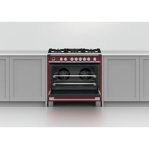 Fisher & Paykel Series 9 Classic 36 in. 4.9 cu. ft. True European Convection Dual Fuel Range with 5 Sealed Burners - Red, , hires