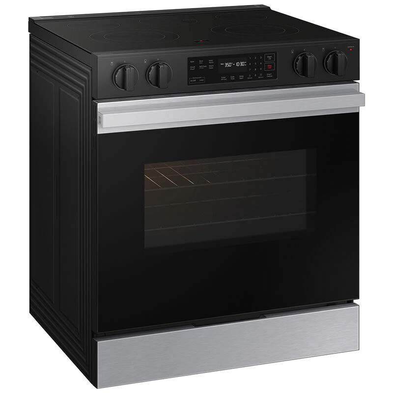 Samsung Bespoke 30 in. 6.3 cu. ft. Smart Slide-In Electric Range with Radiant Burners - Stainless Steel, Stainless Steel, hires