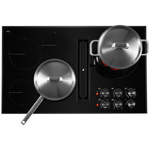 JennAir 36 in. 5-Burner Electric Cooktop with JX3 Downdraft Ventilation System - Black, , hires