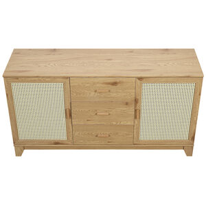 Manhattan Comfort Sheridan 59.05 inch Modern Cane Sideboard with Adjustable Shelves - Nature, , hires