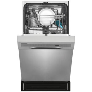 Frigidaire 18 in. Built-In Dishwasher with Front Control, 52 dBA Sound Level, 8 Place Settings, 6 Wash Cycles & Sanitize Cycle - Stainless Steel, Stainless Steel, hires