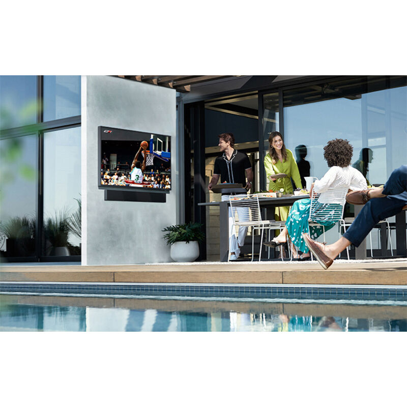 Samsung - The Terrace Series 75" Class Partial Sun 4K UHD QLED Smart Tizen Outdoor TV, Black, hires
