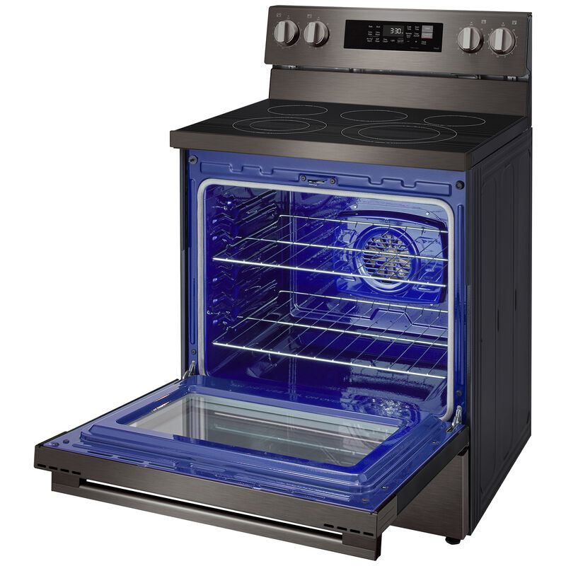LG 30 in. 6.3 cu. ft. Smart Air-Fry True European Convection Electric Range with Radiant Burners - Black Stainless Steel, , hires