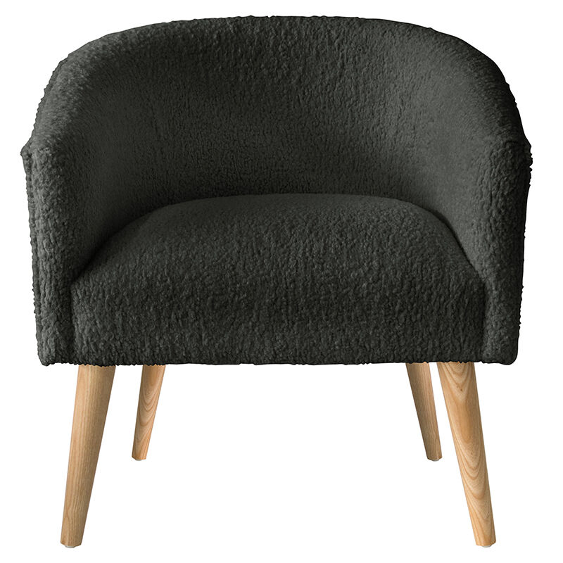 Skyline Furniture Club Chair in Faux Fur Fabric Charcoal