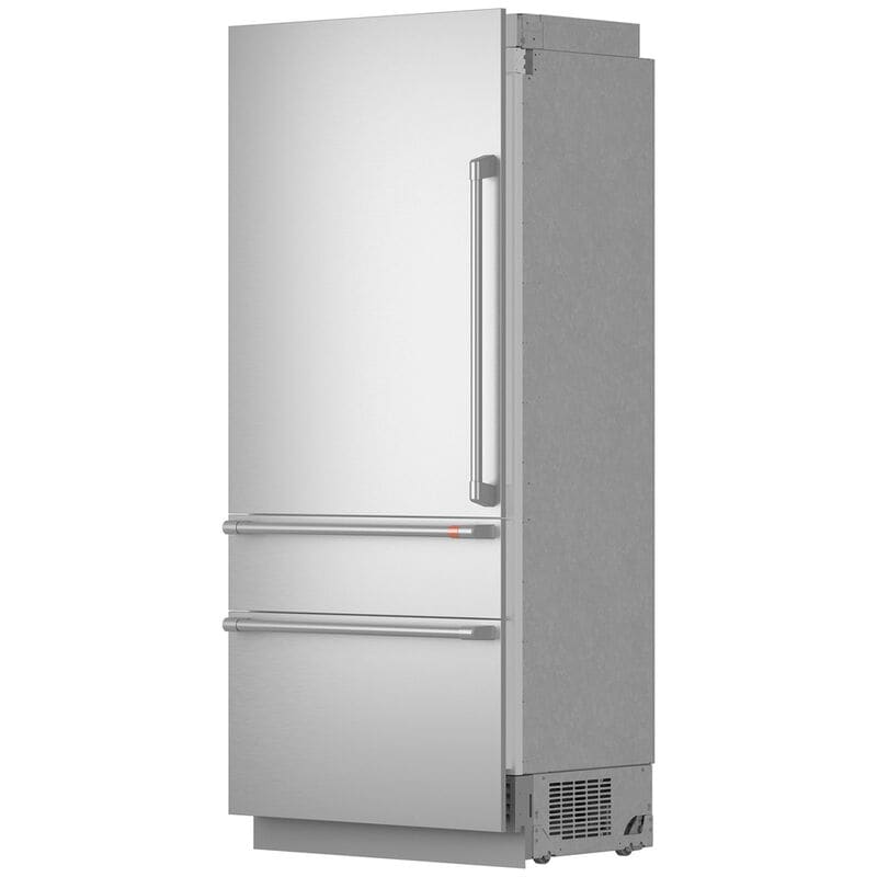 Cafe 36 in. Left-Hinged Built-In 20.2 cu. ft. Smart Counter Depth Bottom Freezer Refrigerator - Stainless Steel, , hires