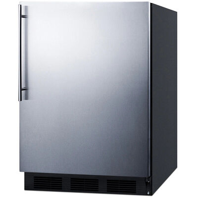 Summit 24 in. 5.1 cu. ft. Mini Fridge with Freezer Compartment - Stainless Steel | C663BKBIH3A