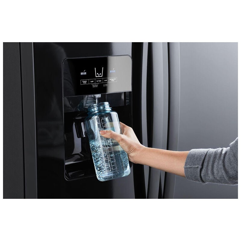 Whirlpool 33 in. 21.4 cu. ft. Side by Side Refrigerator with Ice & Water Dispenser - Black, Black, hires