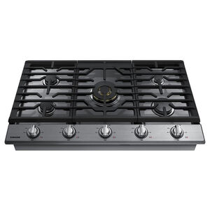 Samsung 36 in. 5-Burner Smart Natural Gas Cooktop with Bluetooth, Griddle, Simmer Burner & Power Burner - Stainless Steel, Stainless Steel, hires