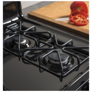 GE 30 in. 4.8 cu. ft. Gas Range with 4 Sealed Burners - Black, Black, hires