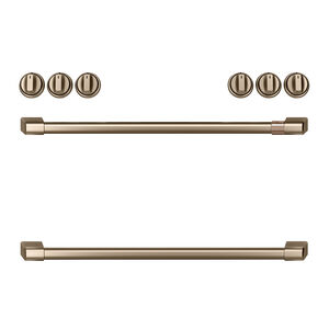Cafe 3" Front Control Induction Knobs and Handles Set for Ranges - Brushed Bronze, , hires