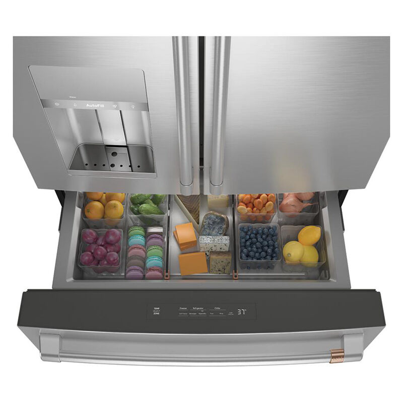 Cafe 36 in. 27.8 cu. ft. Smart 4-Door French Door Refrigerator with Ice & Water Dispenser - Stainless Steel, Stainless Steel, hires