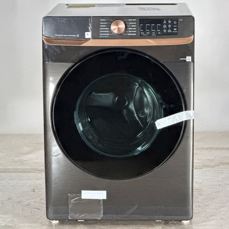 Samsung 27 in. 5.0 cu. ft. Smart Stackable Front Load Washer with Super Speed Wash, Sanitize & Steam Cycle - Brushed Black (Open Box Excellent Condition), , hires