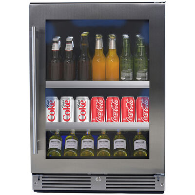 XO 24 in. Built-In/Freestanding Beverage Center with Pull-Out Shelves & Digital Control Right Hinged - Stainless Steel | XOU24BCGSR