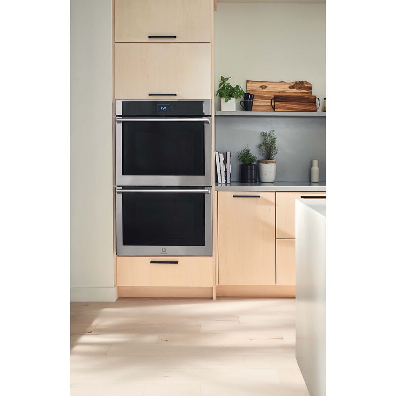 Electrolux 30 in. 10.6 cu. ft. Smart Top Control SteamElectric Double Wall Oven with Standard Convection - Stainless Steel, , hires