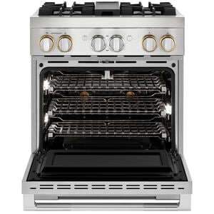 JennAir Rise Series 30 in. 4.1 cu. ft. Smart True European Convection Dual Fuel Range with 4 Sealed Burners - Stainless Steel, , hires