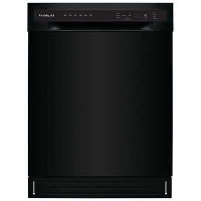 Frigidaire 24 in. Front Control Dishwasher with 52 dBa Sound Level & Pocket - Black | FFBD2420UB