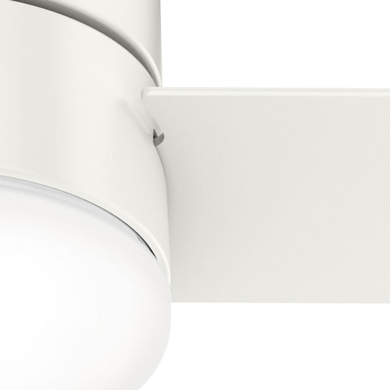 Hunter 52" Minimus Low Profile Ceiling Fan with LED Light Kit and Handheld Remote - Fresh White, White, hires