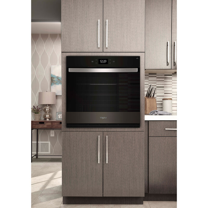 Whirlpool 30 in. 5 cu. ft. Smart Electric Single Wall Oven with True European Convection - Black Stainless Steel with PrintShield Finish, Black Stainless Steel with PrintShield Finish, hires
