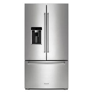 KitchenAid 36 in. 23.8 cu. ft. Counter Depth French Door Refrigerator with Ice & Water Dispenser - Stainless Steel with PrintShield Finish, Stainless Steel with PrintShield Finish, hires