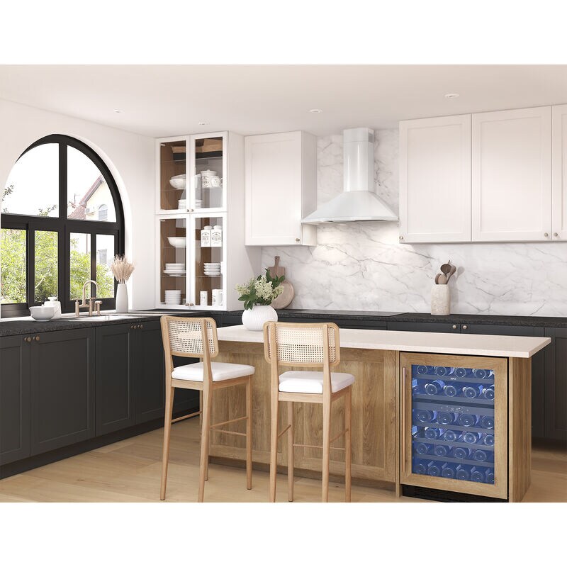 Zephyr 30 in. Convertible Chimney Style Range Hood with 600 CFM, 5 Fan Speeds & 2 LED Lights - White, , hires