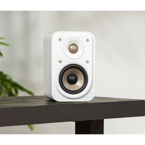 Polk Signature Elite ES10 High Quality Wall-Mountable Satellite Surround Speakers (Pair) - White, White, hires