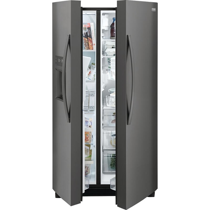 Side by side refrigerator without ice sales maker black