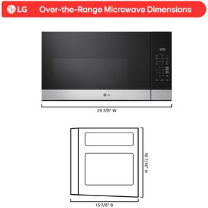 LG 30 in. 1.6 cu. ft. 1000W Over-the-Range Microwave with 300 CFM - Stainless Steel, , hires