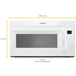 Whirlpool 30" 1.9 Cu. Ft. Over-the-Range Microwave with 10 Power Levels, 300 CFM & Sensor Cooking Controls - White, White, hires