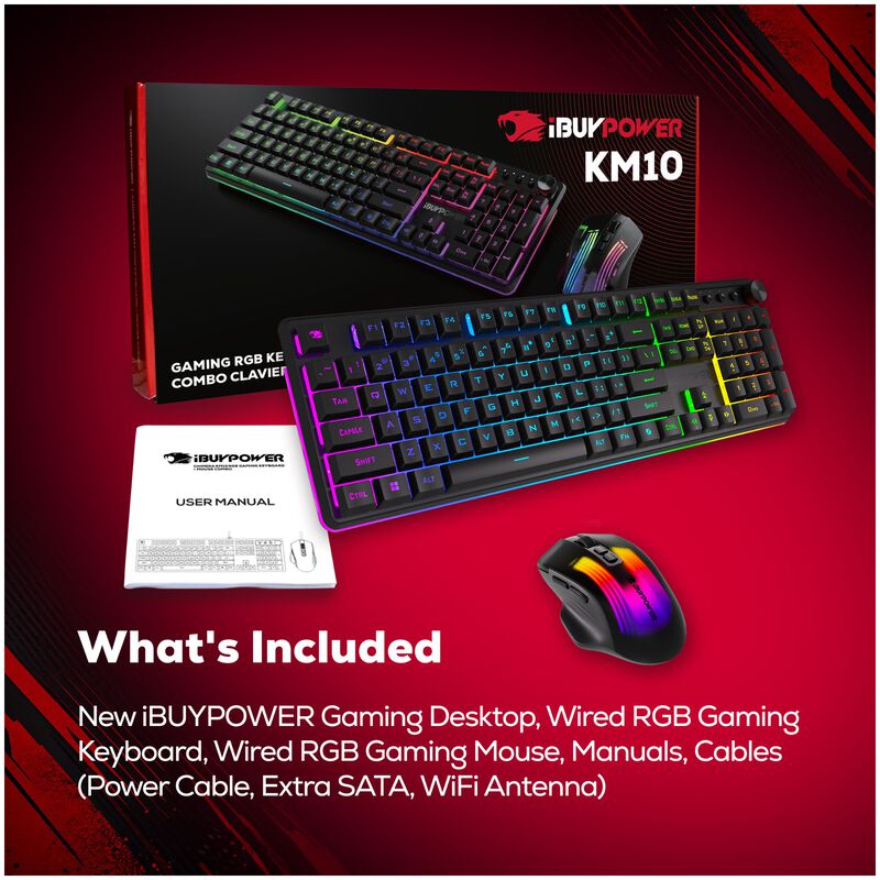 iBUYPOWER Element Gaming Desktop with AMD Ryzen 7 8700F, 4.1 GHz, 8-Core CPU, NVIDIA GeForce RTX 3050, 6GB VRAM GPU, 16 GB RAM, 1 TB SSD & Windows 11 Home - Black, , hires
